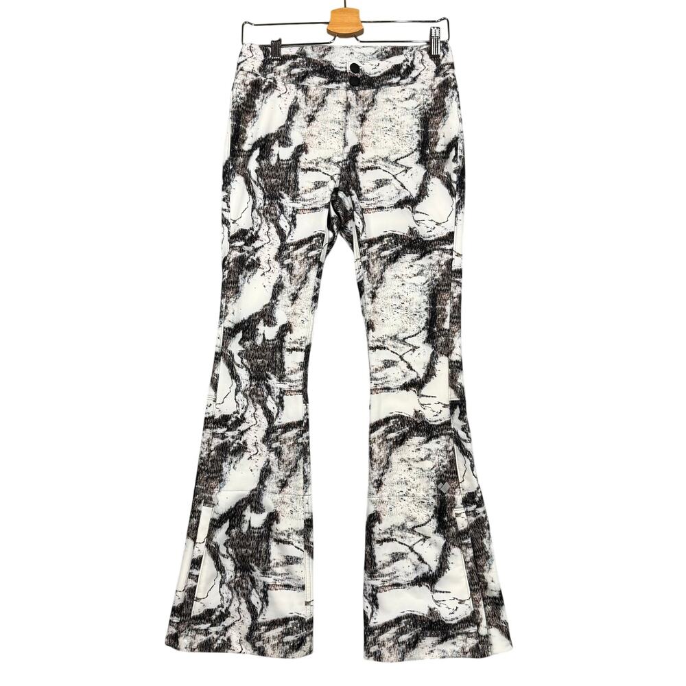 Obermeyer Bond Ski Pants Women’s Black White Marble Print Insulated Snow Pants-4